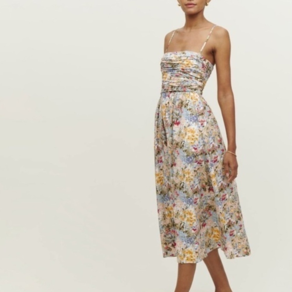 Reformation Lissa Smocked Dress in Countryside